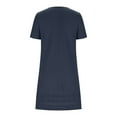 thumbnail image 6 of Ayolanni Loose Summer Dresses for Women Cotton Linen Navy Solid Short Sleeve Dresses Girls Holiday Dresses 2x, 6 of 7