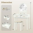 thumbnail image 3 of Gymax Small Vanity Desk w/Mirror & Lights Cushioned Stool 3 Adjustable Lighting Colors White, 3 of 10