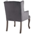 thumbnail image 4 of Industrial Country Cottage Farm Beach House Dining Kitchen Room Vintage Style Side Chair Armchair, Velvet Fabric Wood, Grey Gray, 4 of 6