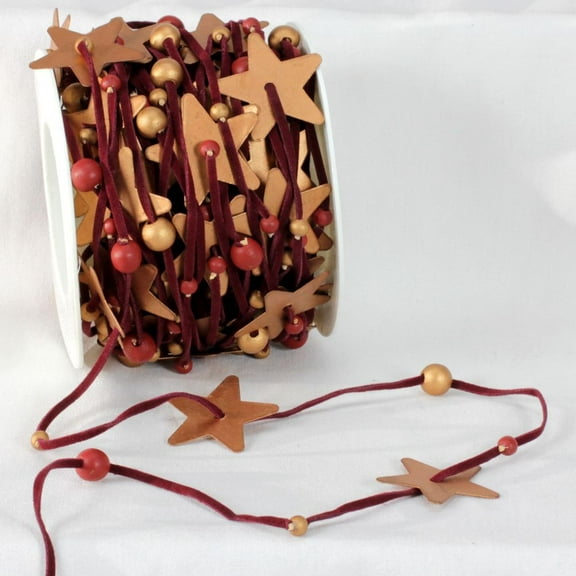 The Ribbon People Red and Brown Garland Ribbon 2" x 22 Yards