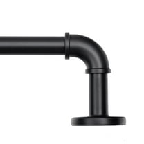 UTOPIA ALLEY Wall Mounted 1 inch Industrial Curtain Rods for Windows 48" to 86", Blackout Curtain Rod, Wrap Around Heavy Duty Curtain Rods, Indoor and Outdoor, Rustic Style, Matte Black