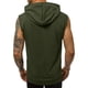 thumbnail image 4 of pstuiky Camiseta sin mangas para hombre, Top sin mangas con capucha, cremallera y bolsillos de color liso para hombre Camisas para hombres m, 4 of 7