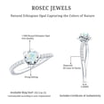 thumbnail image 5 of 1/2 CT Ethiopian Opal and Diamond Flower Engagement Ring, Round Shape Ethiopian Opal Solitaire Engagement Ring, October Birthstone Ring, 18K White Gold, US 13.00, 5 of 9