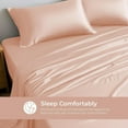 thumbnail image 5 of 100% Bamboo California King Sheet Set - Ultra Soft, Breathable & Cooling, Ideal for Hot Sleepers, 16" Deep Pocket, Hotel Luxury Bedding (Rose Gold), 5 of 8