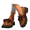 thumbnail image 3 of Women's Cute Bowknot Design Loafers Trending Solid on Loafers for Daily Wear Color Khaki Size 42, 3 of 8