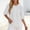 Linen Top-White, variant on Babydoll Tops for Women White Ruffle Trim Button V Neck Short Sleeve Summer Tops Pleated Peplum Cute Tunic Blouse