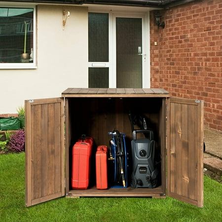 Gymax 2.5 X 2 Ft Outdoor Wooden Storage Shed Cabinet W 