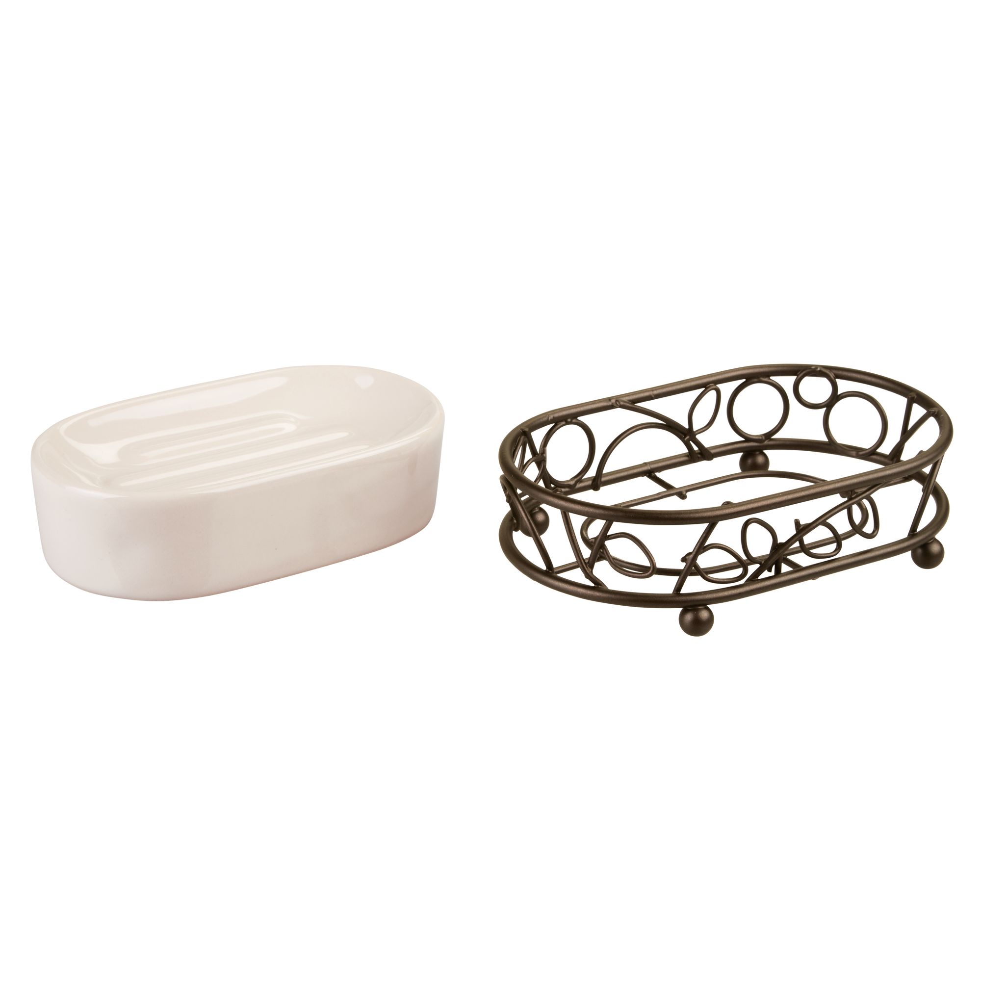 InterDesign Twigz Ceramic Soap Dish, Vanilla/Bronze - image 3 of 5