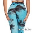 thumbnail image 5 of SEASUM Women's Butt Lift Yoga Leggings Tummy Control Tie Dyed Athletic Pants Textured Workout Running Tights Black+Blue S, 5 of 6