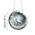 thumbnail image 3 of LanSuare Christmas Milu Deer Hanging Ornaments, Acrylic Round Reindeer Sign with Winter Scene Pendant, Suitable for Porch, Wall, Indoor Home Decor, Front Entry, Christmas Tree Decor, 3 of 6