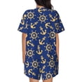 thumbnail image 3 of Picia Anchors and Nautical Pajamas Sets for Women Soft Short-Sleeved Pjs with Lounge Shorts Two Piece Sleepwear-XX-Large, 3 of 9
