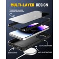 thumbnail image 3 of Caseborne Compatible with iPhone 15 Pro Max Protective Case - 5-Layer Construction, Compatible with MagSafe, Tempered Glass Screen Protector, Kickstand & Holster - Black, 3 of 6