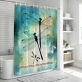 thumbnail image 6 of Watercolor Dragonfly Bathroom Shower Curtains with 12 Hooks Polyester Waterproof Shower Curtain for Stalls and Bathtubs Turquoise Blue Ombre Animals Decorative Bathroom Privacy Curtain 36x72 Inches, 6 of 9