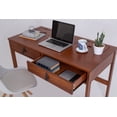 thumbnail image 2 of Memomad Bali Modern Home Office Desk with Drawers and Smart Storage for All Ages (47in Width, Caramel Brown Wood), 2 of 7