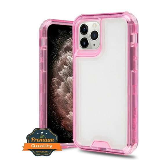 Apple iPhone 11 PRO MAX Phone Case Premium Hybrid Full-Body Dual Layer Shockproof Frame Bumper Hard PC & TPU Rubber Silicone 3 Layers Protective PINK Transparent Cover for Apple iPhone 11 Pro Max