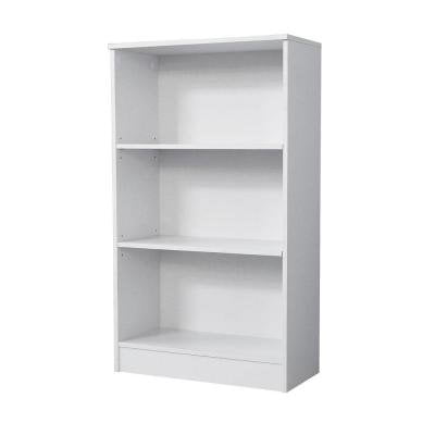 3 Shelf Standard Bookcase In White 3 Shelves 2 Adjustable For