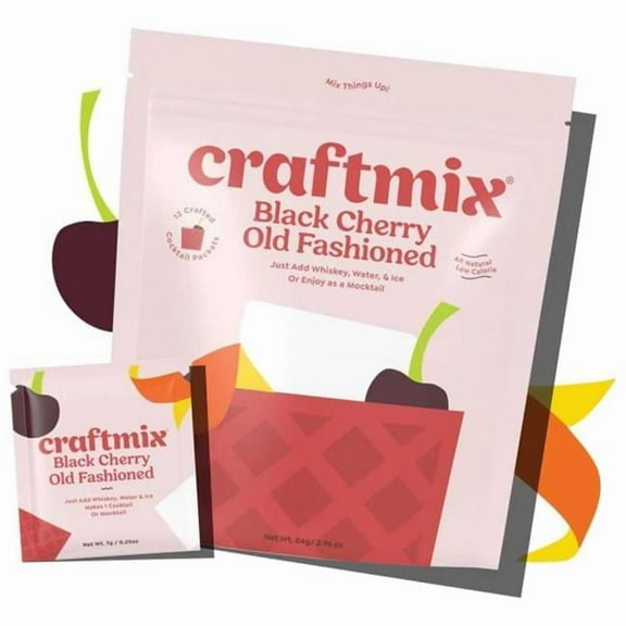 Craftmix 444505 Black Cherry Old Fashioned Cocktail Mixer - 24 Count