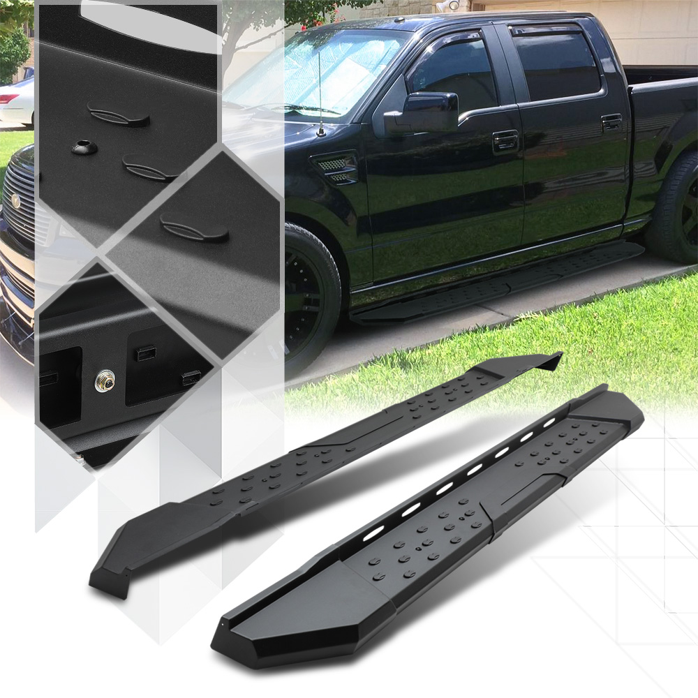 Black Treads Pad Running Board 5.5" Side Step Bar for 0408 Ford F150