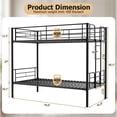 thumbnail image 2 of edx Twin Over Twin Metal Bunk Bed with Stairs & Safety Guardrails, Heavy-Duty Steel Frame, No Box Spring Needed, Space-Saving Bunk Beds, Black, 2 of 7
