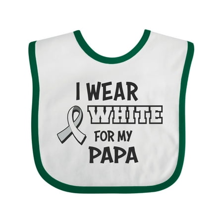 

Inktastic I Wear White for My Papa Gift Baby Boy or Baby Girl Bib