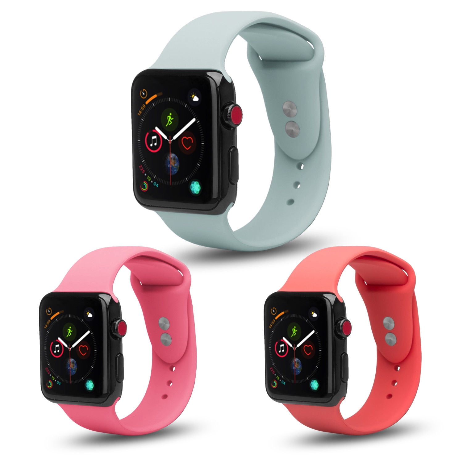 3 Pack Bundle Deal] Apple Watch Replacement 38/40/41mm, Soft Silicone Wristband for iWatch Apple Watch Series 1/2/3/4/5/6/7/8/SE/Nike+ - - Walmart.com