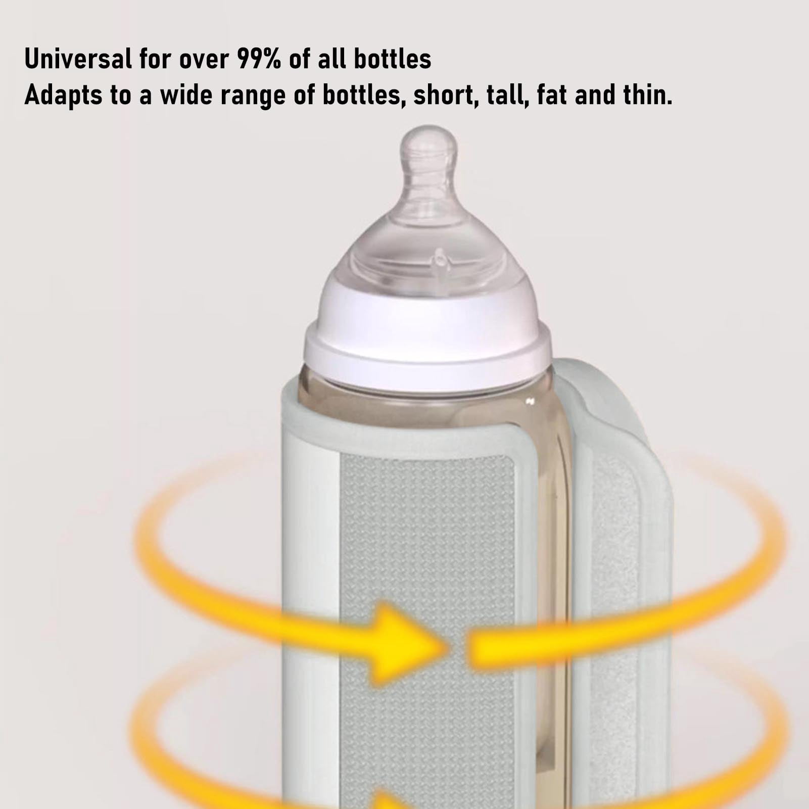 YAHHU Portable Baby Bottle Warmer 18W Cordless Milk Heater with 10000mAh Battery, Constant Temperature USB Insulation Cover for Travel and Outdoor (5.9 inches / 15 cm)