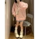 thumbnail image 2 of QWEEK-Sudadera con capucha y cremallera para mujer, suéter de lana de color rosa, estilo coreano, Y2K, japonés, Kawaii, Harajuku, 2 of 4