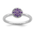 thumbnail image 1 of 925 Sterling Silver Amethyst Stackable Ring Birthstone February Gemstone, 1 of 8