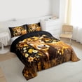 thumbnail image 3 of Homewish Country Floral Sunflower Queen Comforter Set,Highland Cattle Bedding Sets,Rustic Farmhouse Cabin Bedding Comforter Set For Kids,Breathable Home Decor Reversible,3 Pieces, 3 of 8