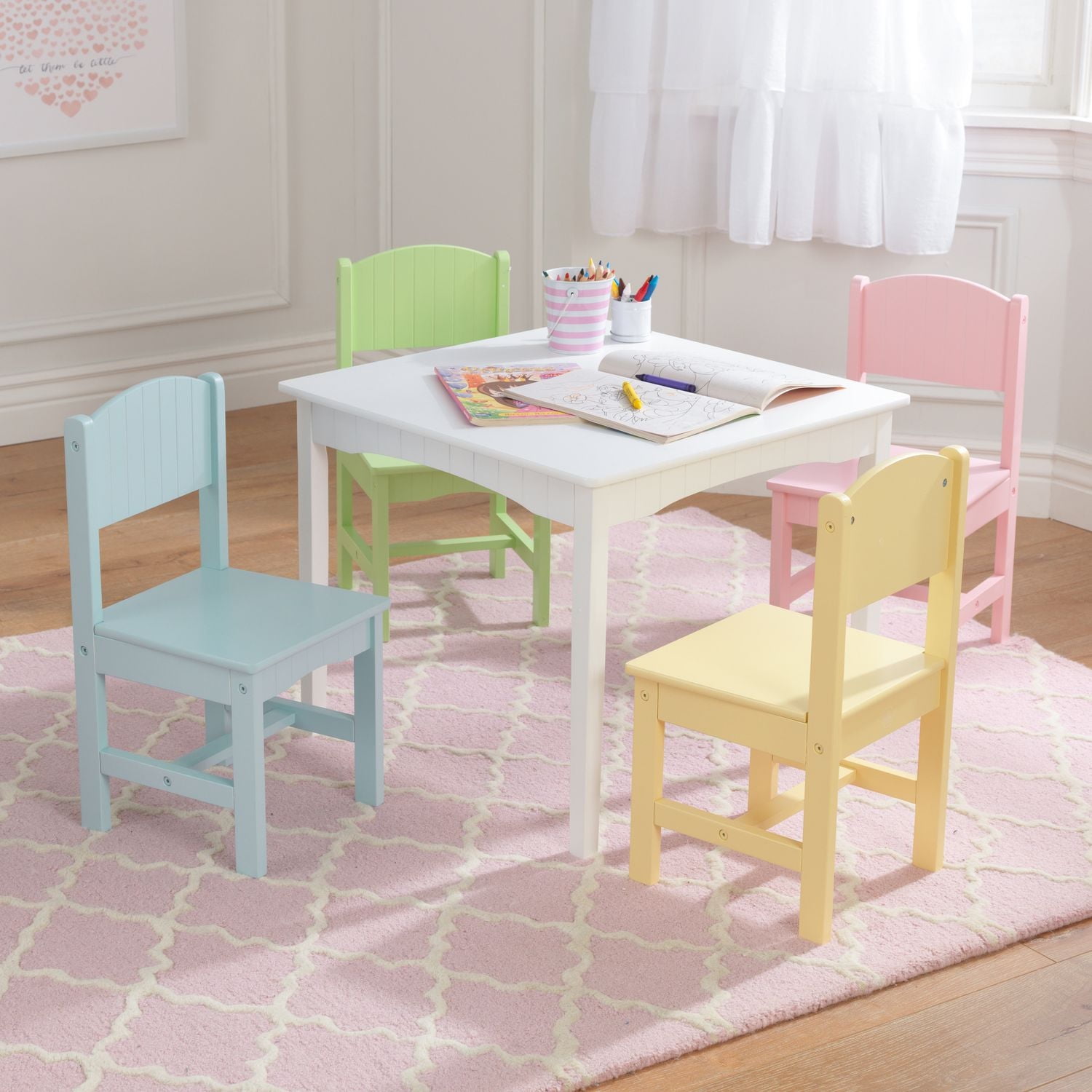 KidKraft Table et 4 chaises Nantucket - Pastel