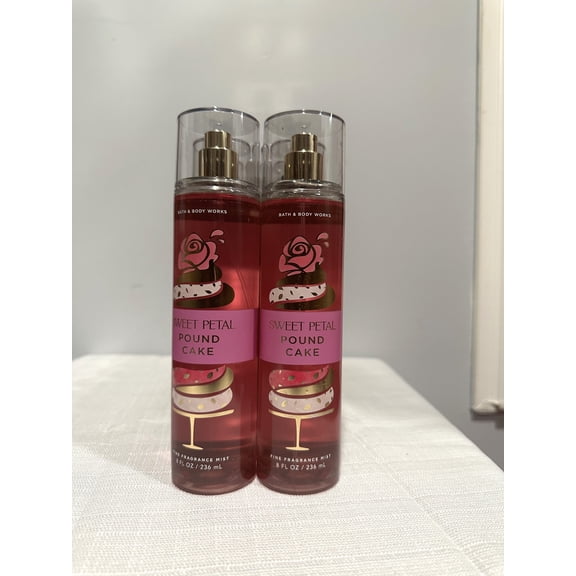 Bath & Body Works Sweet Petal Pound Cake Fine Fragrance Mist 8 fl oz Lot of 2