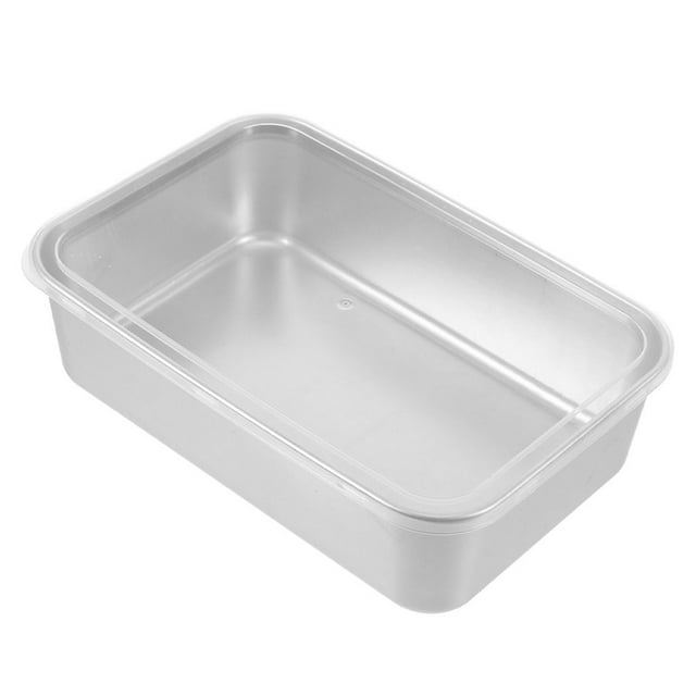 LEEYNEER Stainless Steel Covered Baking Pan Rectangular Baking Dish Multi-Purpose Baking Tray Meal Prep Tin Food Storage Box for Party Picnics Outdoor Events