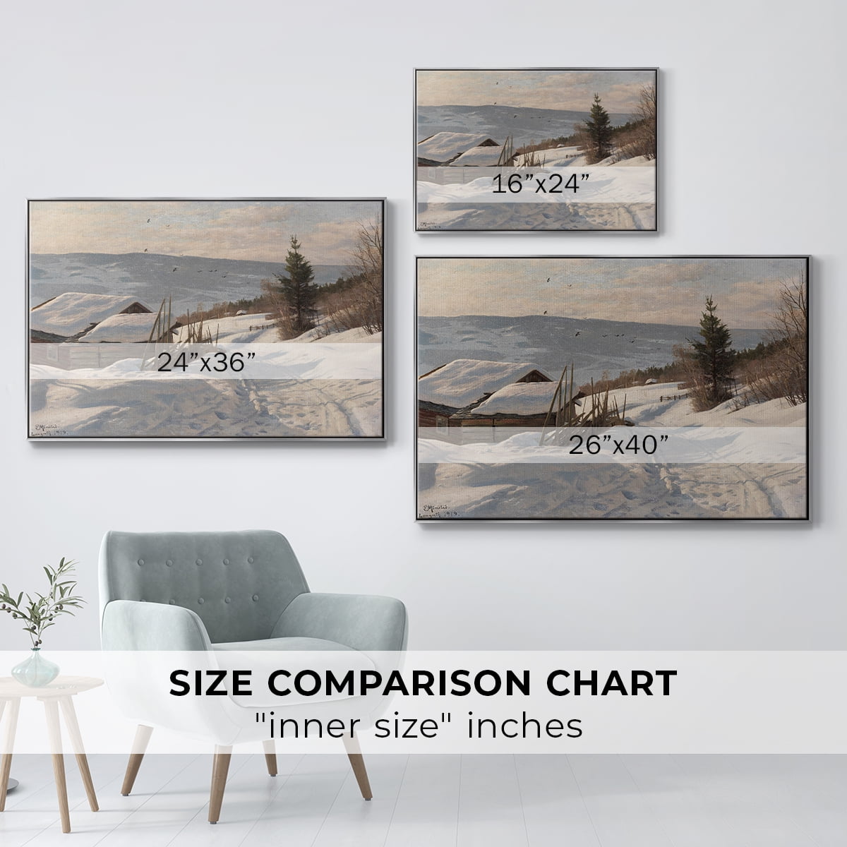 Vintage Landscape-CCCLXXXIII By Wexford Home Framed in Silver Wood Gallery Wrapped Canvas 25 in. x 37 in.