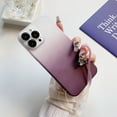 thumbnail image 4 of Compatible with iPhone 15 Pro Max Cute Case Gradient Frosted Wrist Strap Chain Transparent Lens Protection Clear Fashion Protection Shockproof Cover for Women Girls, 4 of 7