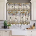 thumbnail image 4 of 3 Piece Kitchen Curtains and Valances Set Spring Floral Cafe Curtains 36 Inch Length Daisy Sunflowers Wisteria Hummingbird Beige Valance & Tier Curtain for Living Room Bedroom 54"x18"+27"x36"*2, 4 of 6