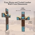 thumbnail image 3 of Southwestern Wall Cross with Faux Horns and Tooled Leather Accent – Rustic Western Wall Cross for Home Decor – Distressed Resin Cross with Horned Accent for Cabin, Lodge, or Country Home, 3 of 7