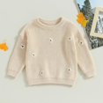 thumbnail image 2 of Baby Girl Boy Knit Sweater Long Sleeve Round Neck Sweatshirt Pullover Top Fall Winter Warm Clothes, 2 of 6
