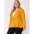thumbnail image 2 of Blazer de talgrande pamujer con solacon muescas, dobladillo con volantes y péplum, paNavidad Nranclaro 5X, 2 of 5