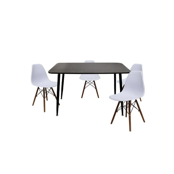 Comedor Murcia  Rectangular 120x70 con sillas blancas para 4 personas