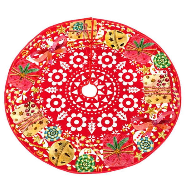 Falda de árbol de Navidad, tapete con copos de nieve, Reno, 72cm, 28 pulgadas
