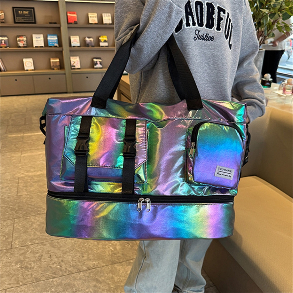 Spacious Sports Travel Bags With Breathable Shoe Storage Compartment Waterproof Oxford Fabric For Gym Hikers