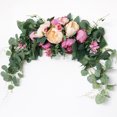 thumbnail image 4 of Artificial Wreath Door Threshold Flowers DIY Wedding Home Living Room Party Wall Decor Garland Gift Peony B, 4 of 6