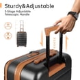 thumbnail image 3 of New York Xpress 24-inch Hardside Medium Checked Luggage Expandable Front Opening Suitcase with Tsa Lock, Grey, Cy2431, 3 of 9