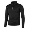 thumbnail image 5 of BXINGOHAI Men's Quarter Zip Up Pullover Long Sleeve Sweatshirt 1/4 Zip Golf Shirt Winter Fleece Lined Thermal Pullover Sale Black,L, 5 of 5