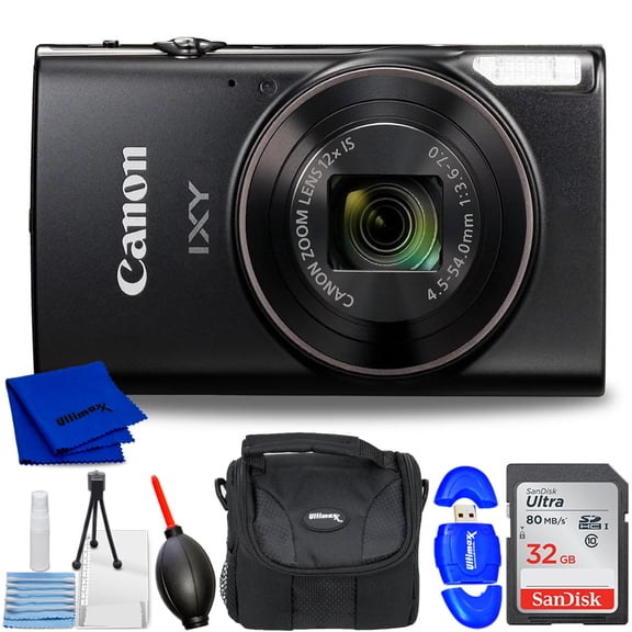 Canon Compact Digital Camera IXY 650 HS M (Black) International Model 7280C001 - 7PC Accessory Kit
