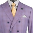 thumbnail image 2 of VINCI Men's Light Purple Glen Plaid Double-Breasted Classic-Fit Suit - NEW - 40R, 2 of 3