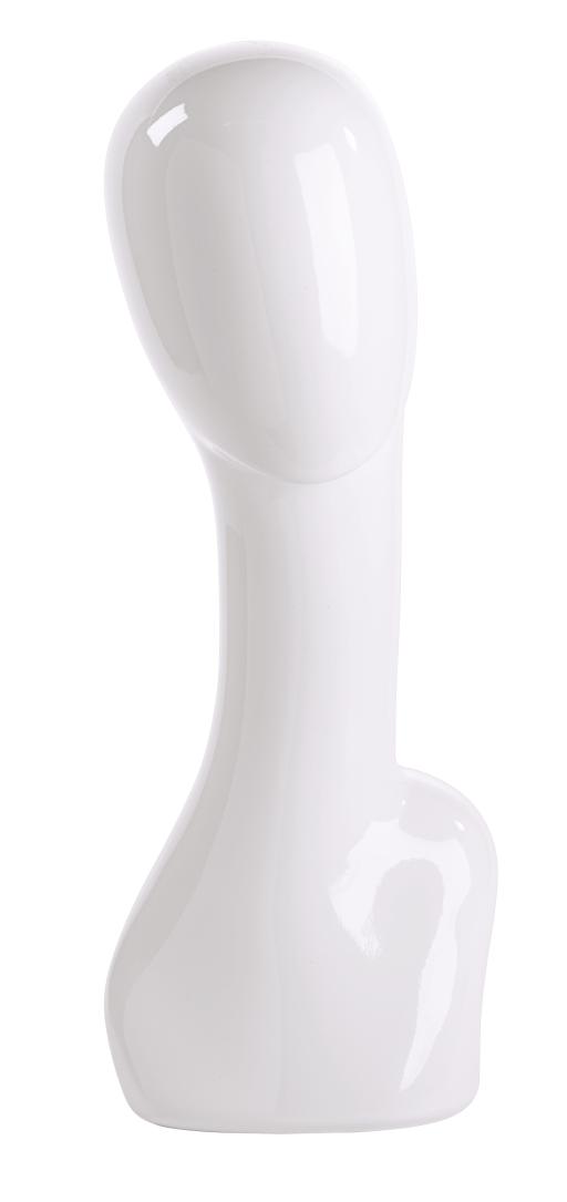 SSWBasics Premium Glossy White Plastic Mannequin Head for Wig | 18 1/2ʺH Wig Head Mannequin | Mannequin Head for Hats Display