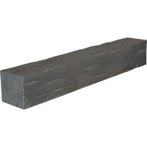 Ekena Millwork 4"H x 4"D x 72"W Pecky Cypress Faux Wood Fireplace Mantel, Aged Cedar