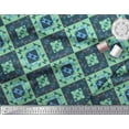 thumbnail image 3 of Soimoi Green Rayon Fabric Check & Geometric Printed Fabric 1 Yard 42 Inch Wide, 3 of 5