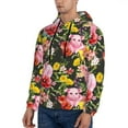 thumbnail image 3 of Uemuo Cute Pigs Sunflower Pattern Men's Hoodie - Casual Pullover Hoodie with Kangaroo Pocket, Stylish Hooded Sweatshirt for Everyday Wear-Medium, 3 of 7